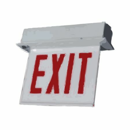 Chicago Edge Lit Exit Trim, Double Sided, Recessed Mount, Arrow Right/Arrow Left, White