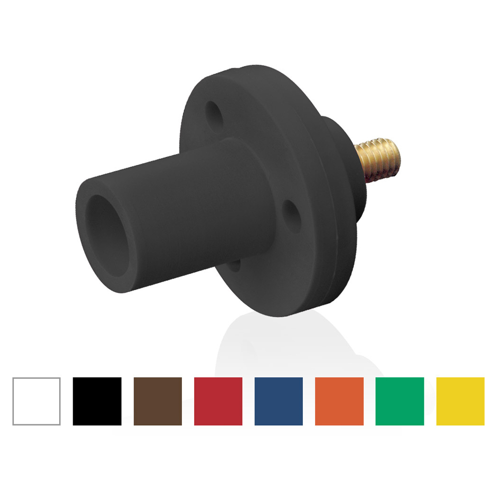 15 Series Single Pole Cam Type Male Panel Receptacle, Taper Nose, Threaded Stud, 600 Volts, Rated Up To 150 Amperes Continuous. Cable Range- #8 To #2 Awg - Green