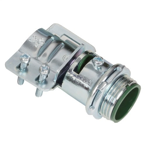 Connector, Adjustable Endstop, MC Feeder Cable, Two Screw, Steel, 1 Inch