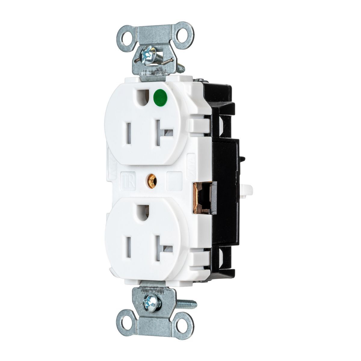 Straight Blade Devices, EdgeConnect, Hubbell-Pro Receptacle, Hospital Grade, Tamper Resistant, 2-Pole 3-Wire, 20A 125V, 5-20R, Screwless Terminal, White