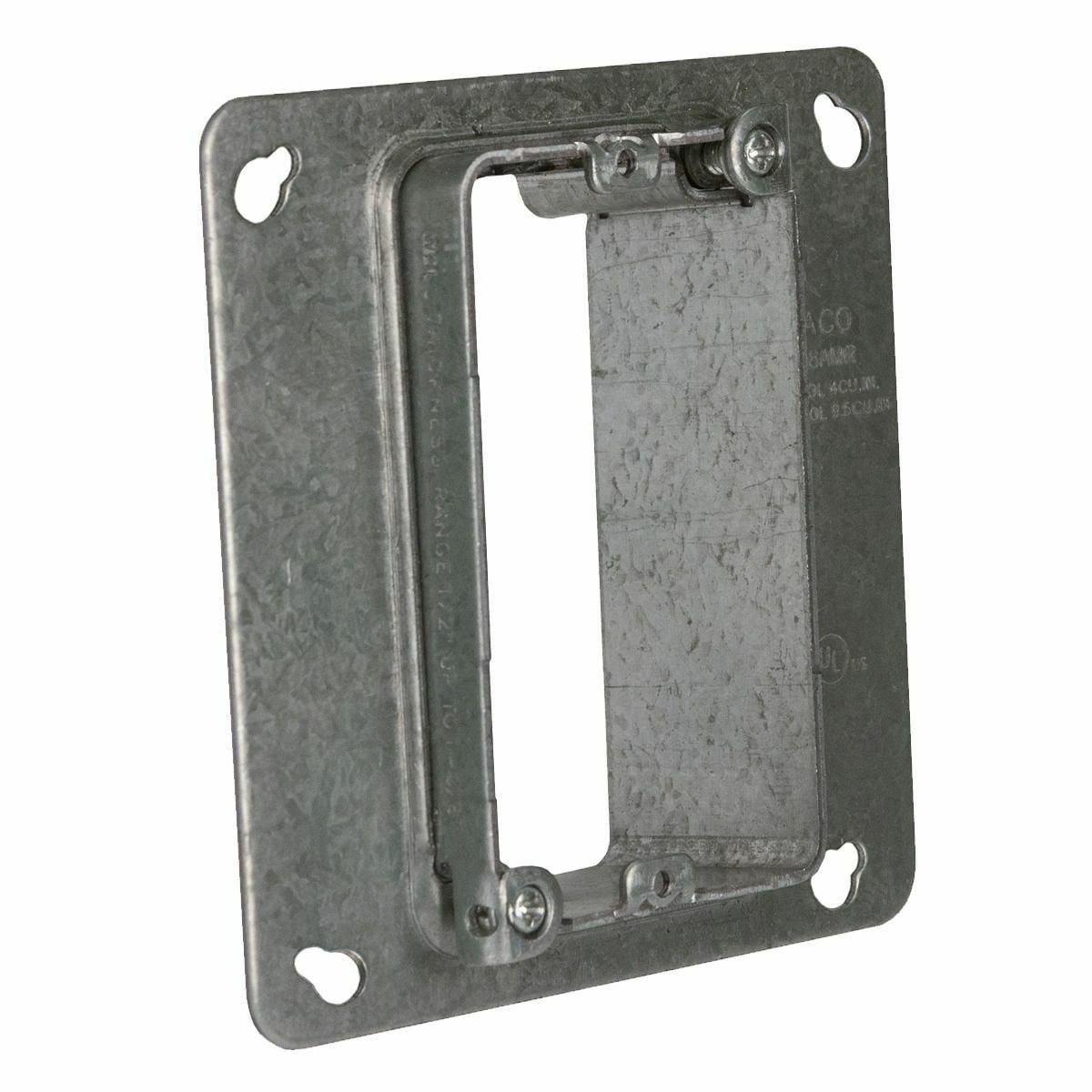 4 in. Square Adjustable Mud Ring, Single Device