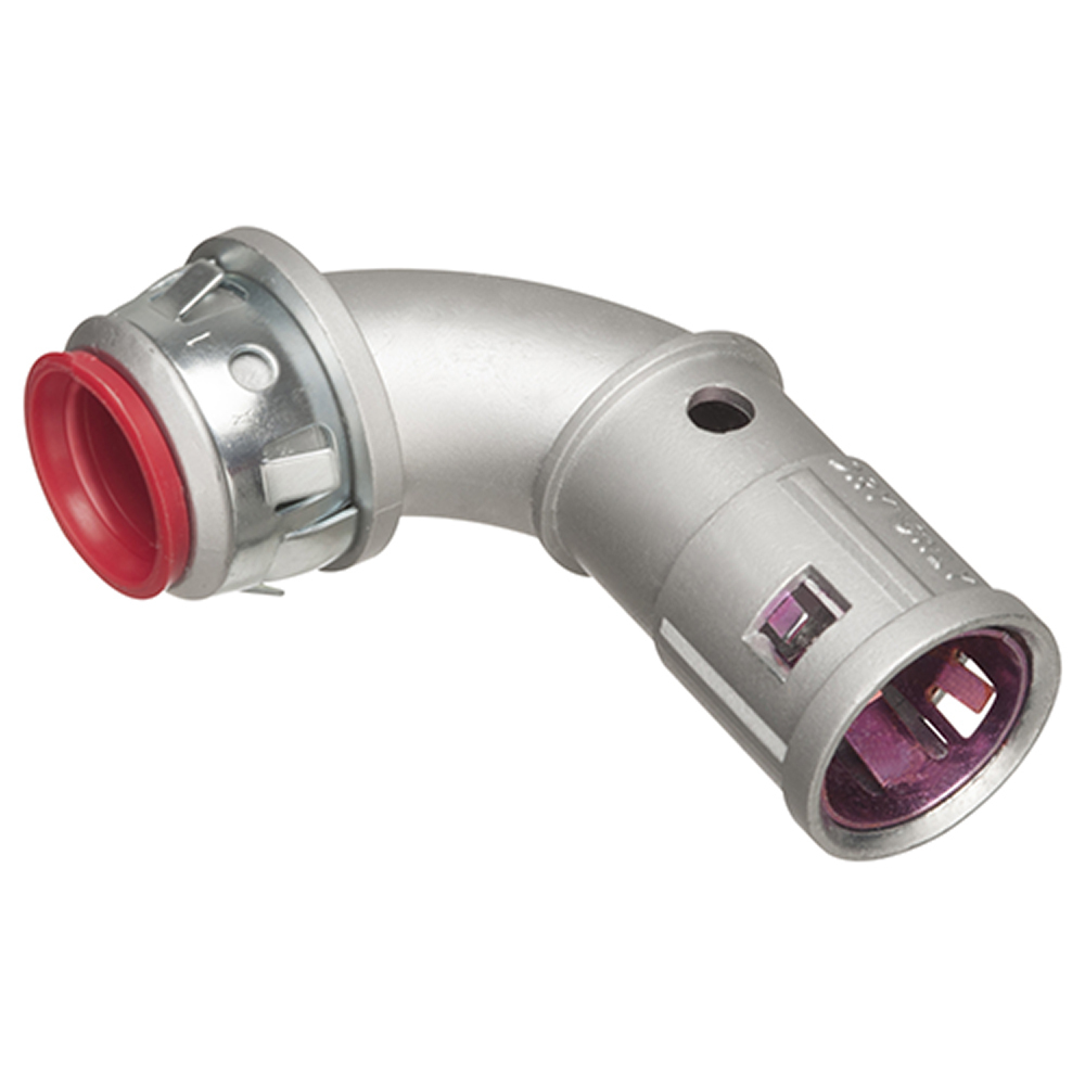 90 degree snap to it cable connector. Zinc die-cast for AC, MCI, HCF, MCIA, MCPCS cable. With Insulated throat. Cable Range .560 to .610.