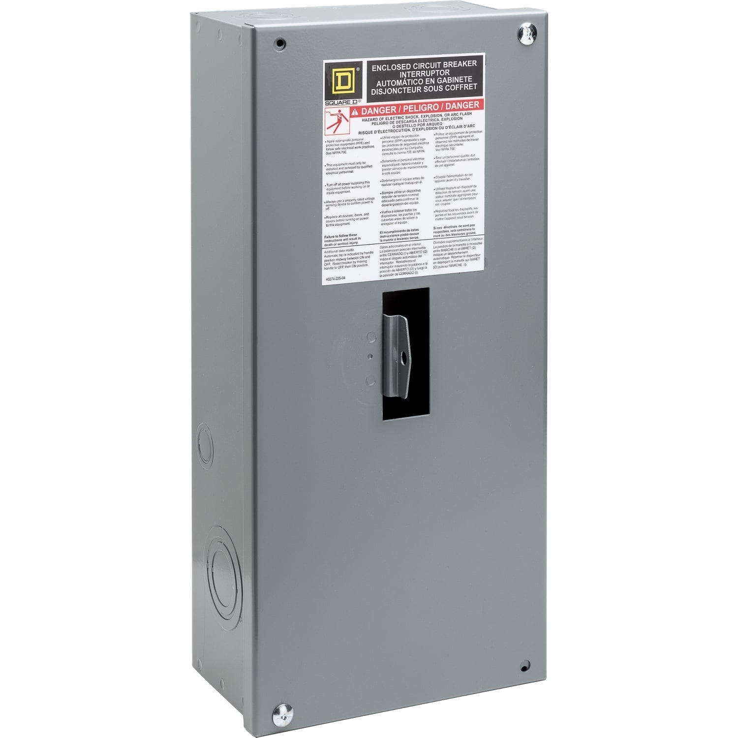 HD100S PowerPacT H Circuit Breaker Enclosure, 15/100 Amp, 2 pole, Surface Mount, Nema 1, HDS breaker