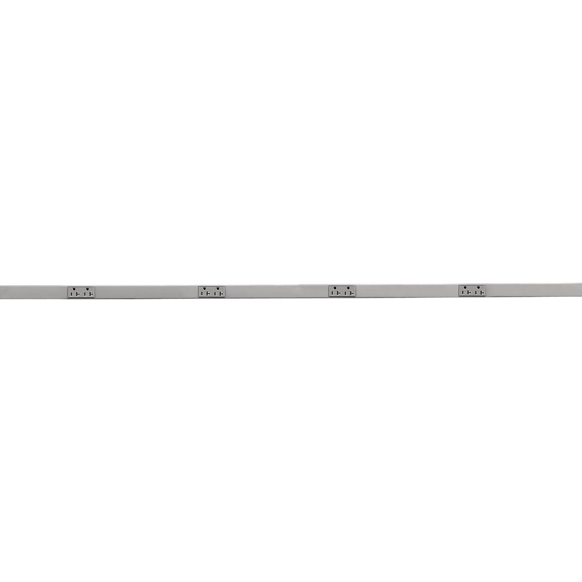 Metal PlugTrak, 20A 125V, 2 Circuit, 4 Receptacle, 6' Length, Gray