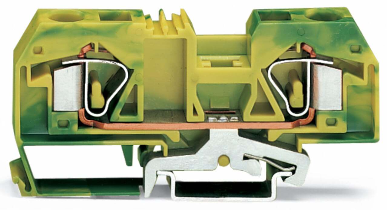 2-conductor ground terminal block; 16 mm; center marking; for DIN-rail 35 x 15 and 35 x 7.5; CAGE CLAMP; 16,00 mm; green-yellow