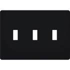 Fassada, Gloss, Three-gang wallplate in black