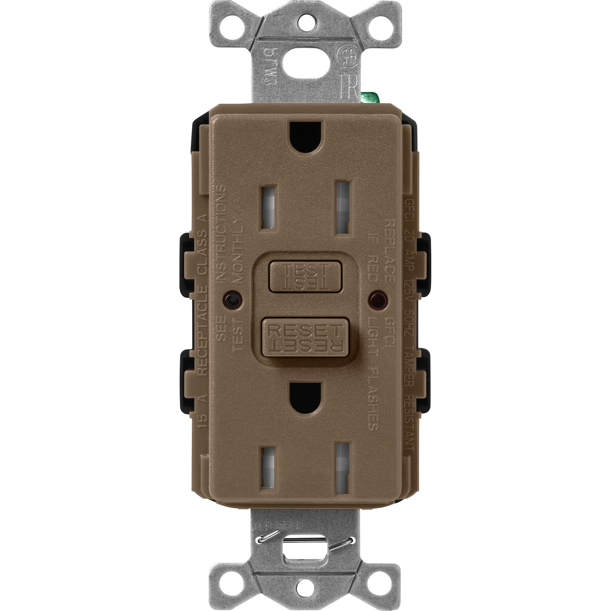 Lutron Claro Tamper-Resistant GFCI Duplex Receptacle, 15-Amp, Espresso