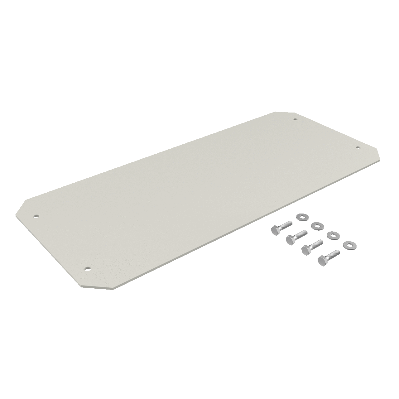 Gland Plate, 20.60x8.24, White, Aluminum