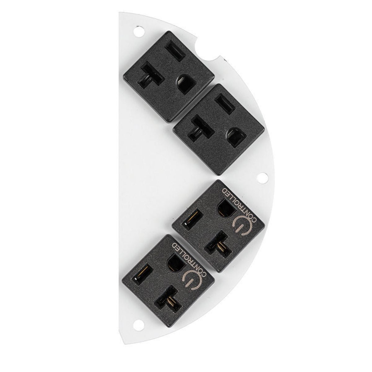 Fire Rated Poke Throughs, Recessed 6" Series, Sub Plate, 50% Right Side, (4) 20A Pre-Wired Receptacles (2 Controlled), 1 or 2 Circuits, 18" Leads
