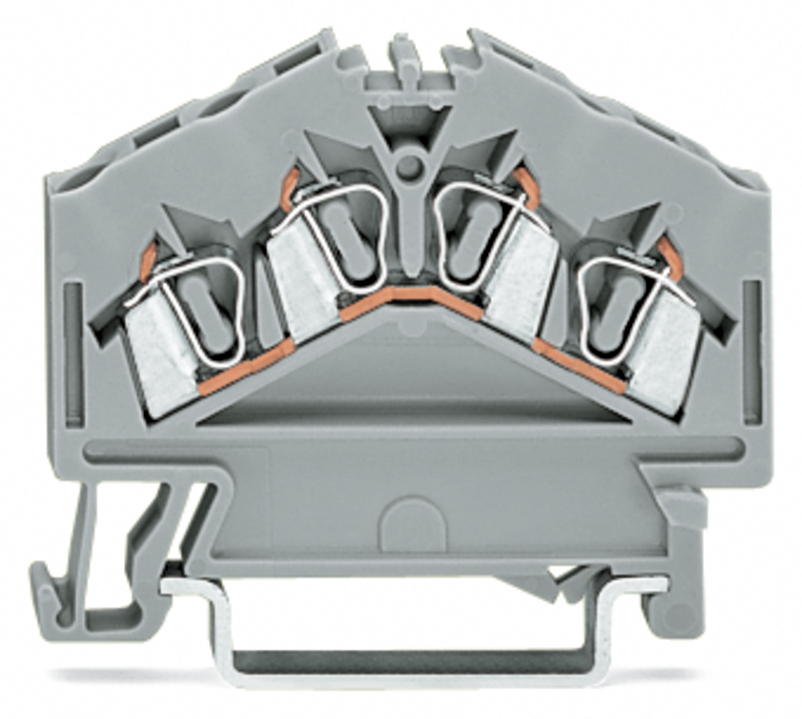 4-conductor through terminal block; 2.5 mm; center marking; for DIN-rail 35 x 15 and 35 x 7.5; CAGE CLAMP; 2,50 mm; gray