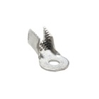 Insulation Piercing Magnet Wire Ring Terminal, Length 1.41 Inches, Width .69 Inches, Length of Teeth .56 Inches, Width of Teeth .38 Inches, Stud Size 1/4 Inch, Wire Range #14 AWG - #10 AWG 4,110 Circular Mil Area - 20,760 Circular Mil Area, Copper Alloy, Tin Plated