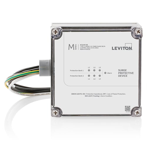 M3240-DB M Series Type 2 Surge Protective Device, Electrical Ratings: 240 V AC, 50/60 Hz, 3 Phase, 10 AWG Wire