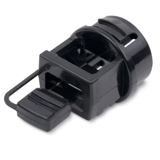 Fitting, Non-Metallic Sheathed Cable, Knockout Size 1/2 Inch, Length 1-1/32 Inch, Height 1-5/16 Inch, Hole Size 5/16 Inch x 9/16 Inch, Thermoplastic, For use with 10-2, 12-2, and 14-2 Non-Metallic Cable, 18-2 and 18-3 SJ and SJO Cords and 18-2 SV, SVO, SJT and SJTO Cords, Single or Multiple, Cord Capacity .125-.300 Inch Diameter
