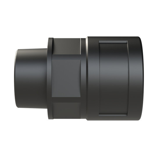 PMAFIX Straight Black Connector with NPT Threads and Universal Safety Clip, Material - Polyamide 6, Thread Size - 3/4 Inch, Conduit Size NW - 23