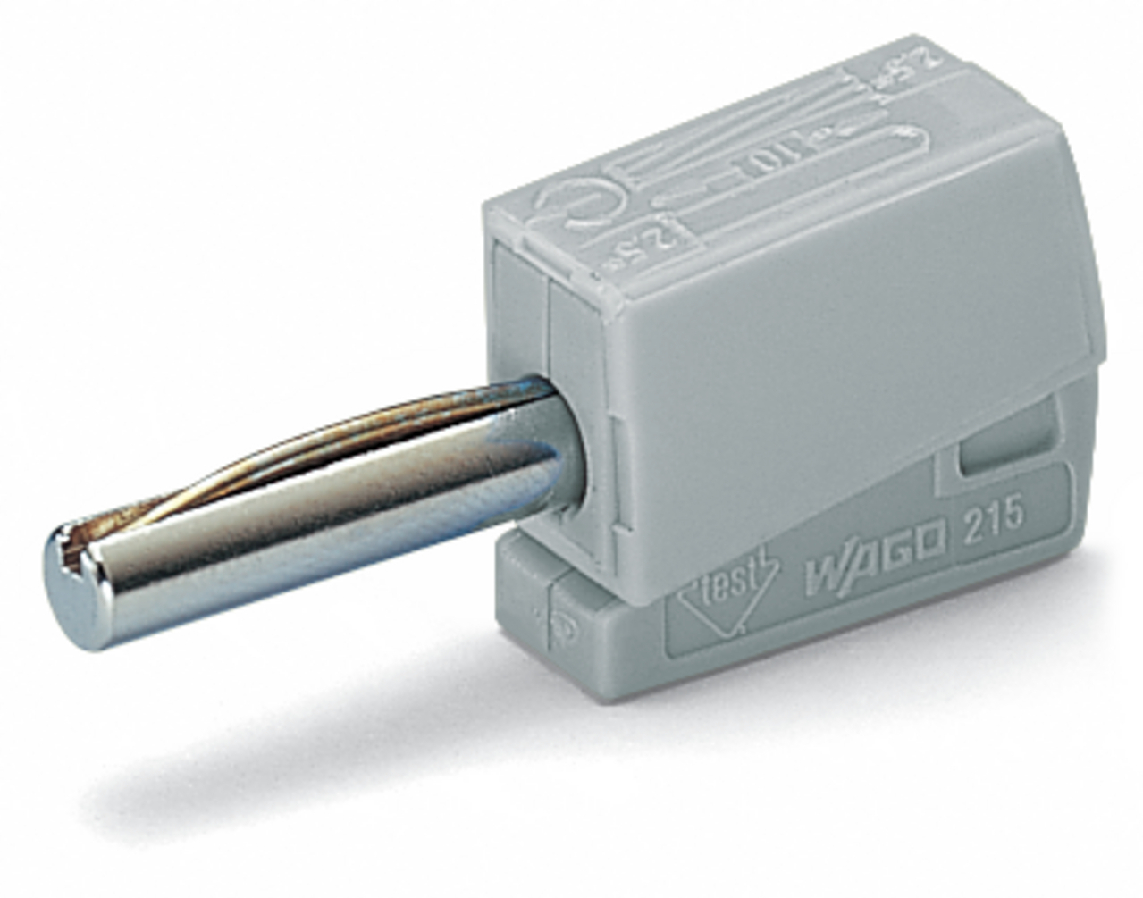 Banana plug; for socket 4 mm ; 2,50 mm; gray