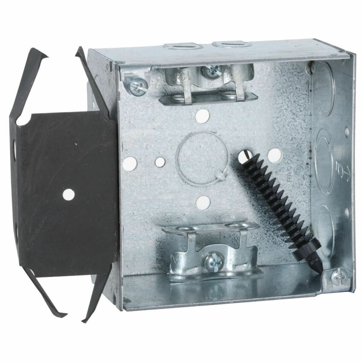 4 In. Square Bracketed Boxes, 2-1/8 In. Deep - Welded withAC/MC/FlexClamps
