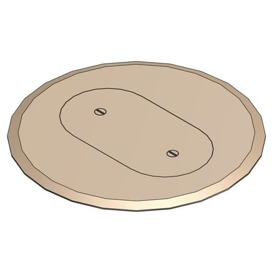 Carpet Plate and Cover for Flush Service Floor Box, 6 Inch Diameter, Beige, PolyCarbonate, for Single Receptacle