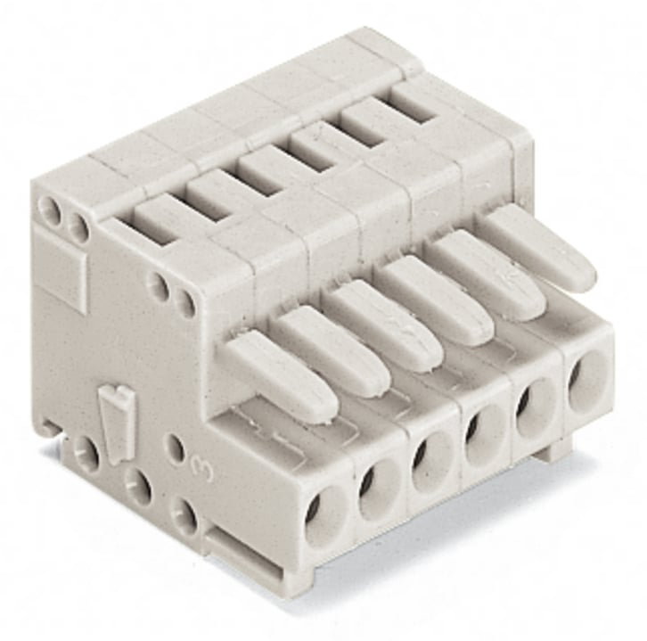 1-conductor female connector; CAGE CLAMP; 1.5 mm; Pin spacing 3.5 mm; 16-pole; 100% protected against mismating; 1,50 mm; light gray