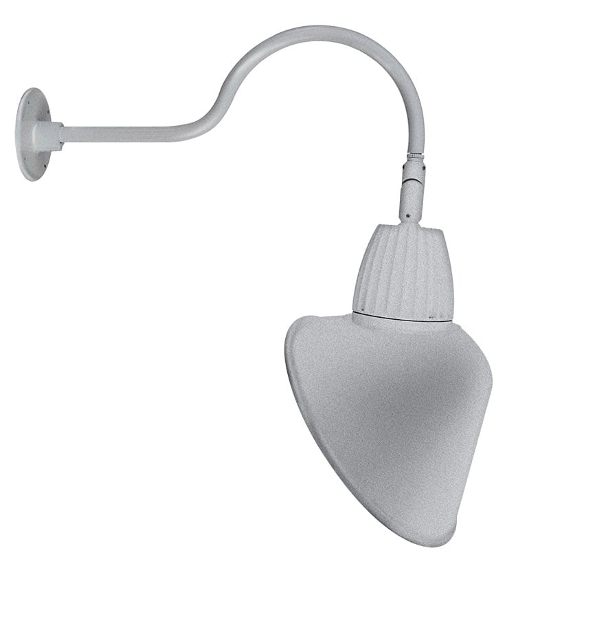 Decorative 1487 Lumens Gooseneck 26W 4000K 24 Inches Arm Angled Cone Flood 15 Inches Silver