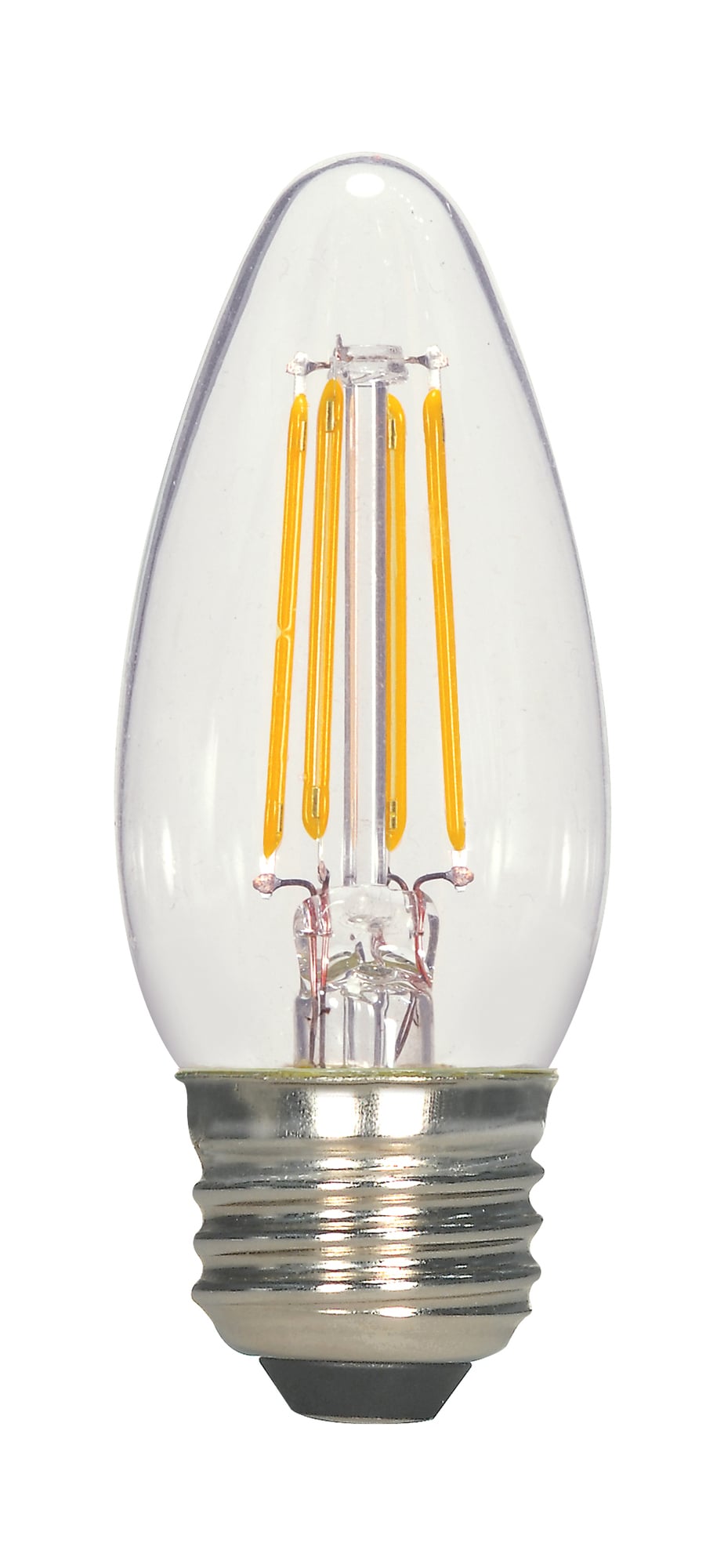 LED Filament, Designation: 2.5W Filament LED C11 Torpedo - Medium Base - Clear - 2700K - 120V
