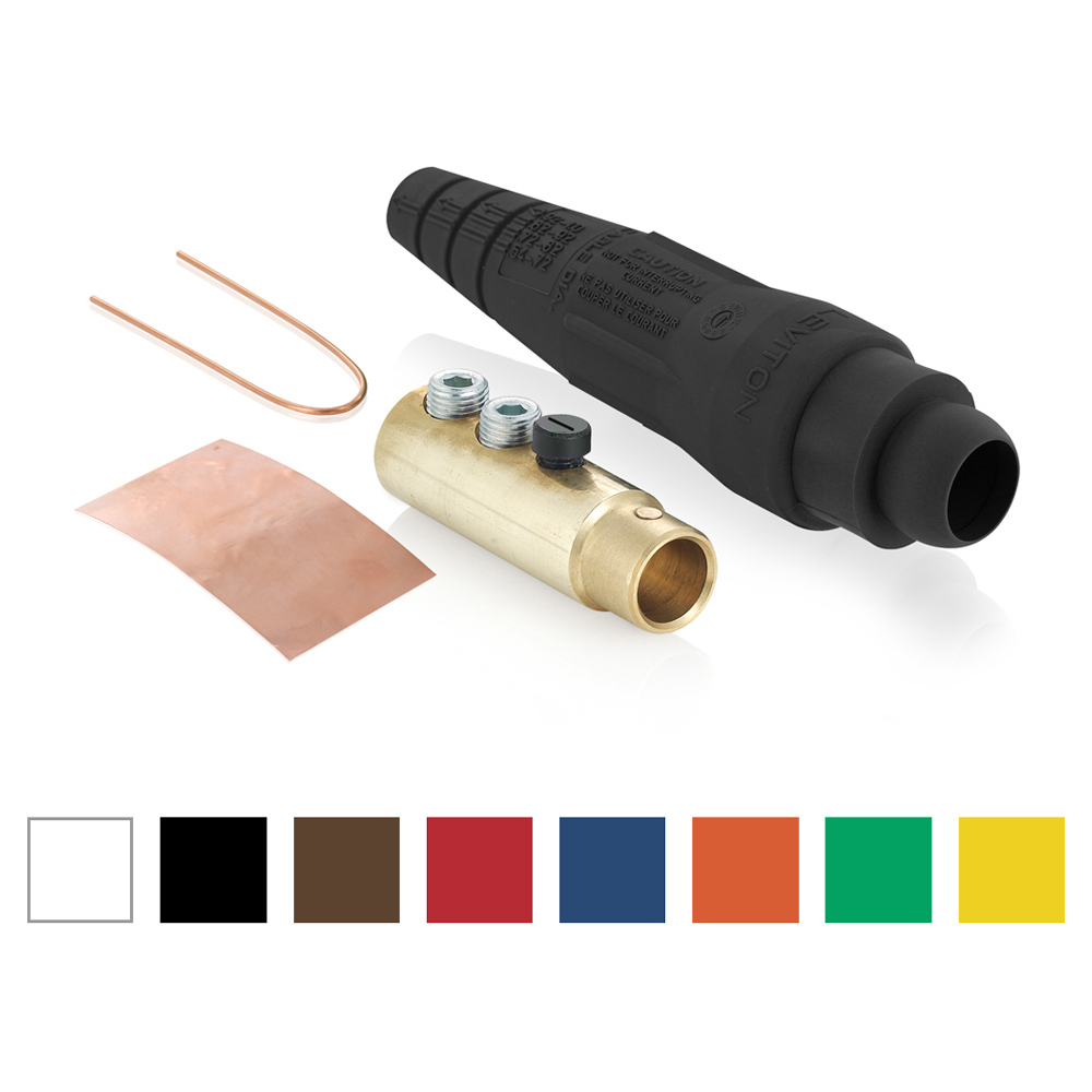 18 Series Single Pole Cam Type Female Detachable Plug Thermo-Plastic Screw, Ball Nose, Double Set Screw, Brown.  600 Volts, Rated Up To 400 Amps Cable Range - 2/0 To 4/0