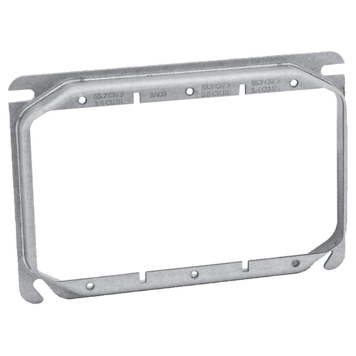 Wall Boxes, Data Box, Mud Ring, 3-Gang, 1/2" Depth