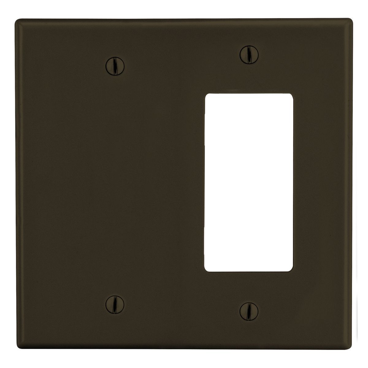Wallplate, 2-Gang, 1) Decorator 1) Box Mount Blank, Brown