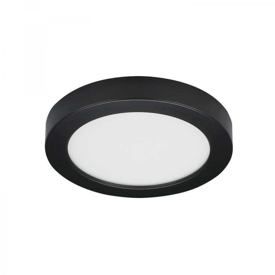 13.5 Watt - 7" Flush Mount LED Fixture - 3000K - Round Shape - Black Finish - 120 Volts