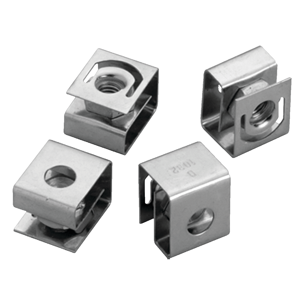 Clip Nut Package for Rack Mounting Angel Quantity 20, #10-32, Plated, Steel