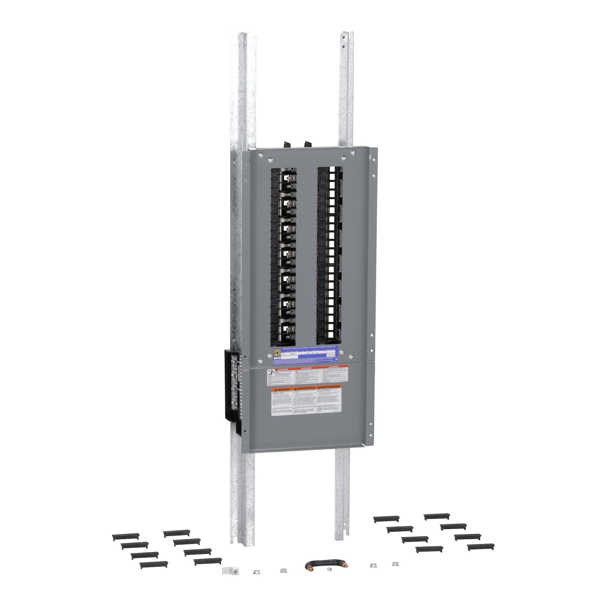 Panelboard interior, NQ, main lugs, 600A, Cu bus, 42 pole spaces