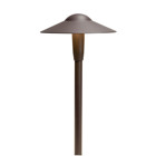 3000K WARM-WHITE LED DOME PATH LIGHT - SHORT STEM - A shorter version of our LED 15810 in Textured Architectural Bronze designed for use in lower planting and smaller garden areas.