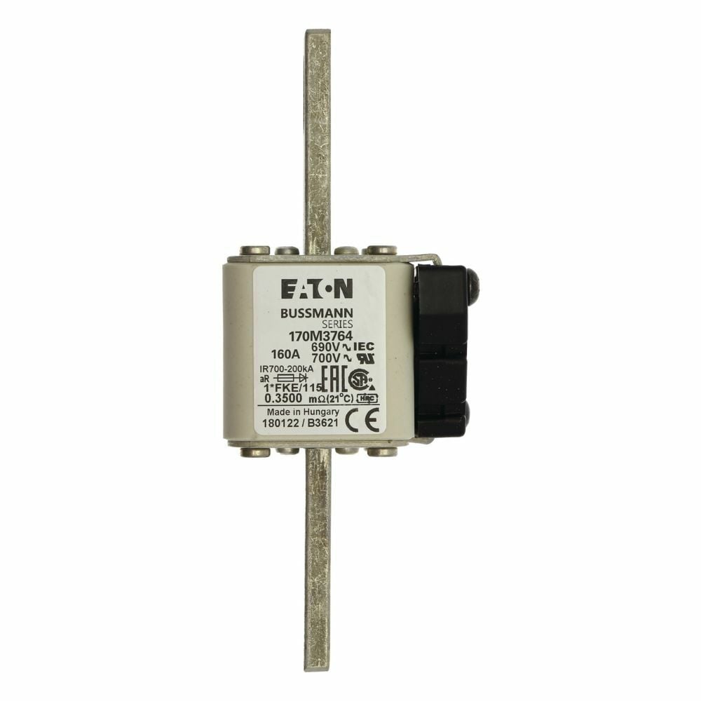 Fuse-link, high speed, 160 A, AC 690 V, compact size 1, 45 x 59 x 148 mm, aR, IEC, UL, single indicator