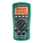 ESM Series Digital Multimeters.  Measures voltage, current, resistance and frequency.  Tests continuity and diodes.  Backlit LCD with 6,000 count display.  Two voltage detection modes - non-contact or using a single test lead.  BeepJack warns when test leads are incorrectly inserted in current measurement terminals.  Automatic and manual range selection.  Relative offset mode to see changes in measurements.  Data hold.  Use optional USB / RS-232 interface DMSC-2U for direct-to-PC logging.  Lifetime Limited Warranty.  Accessories included: (2)1.5V AAA batteries,  test leads and protective boot.