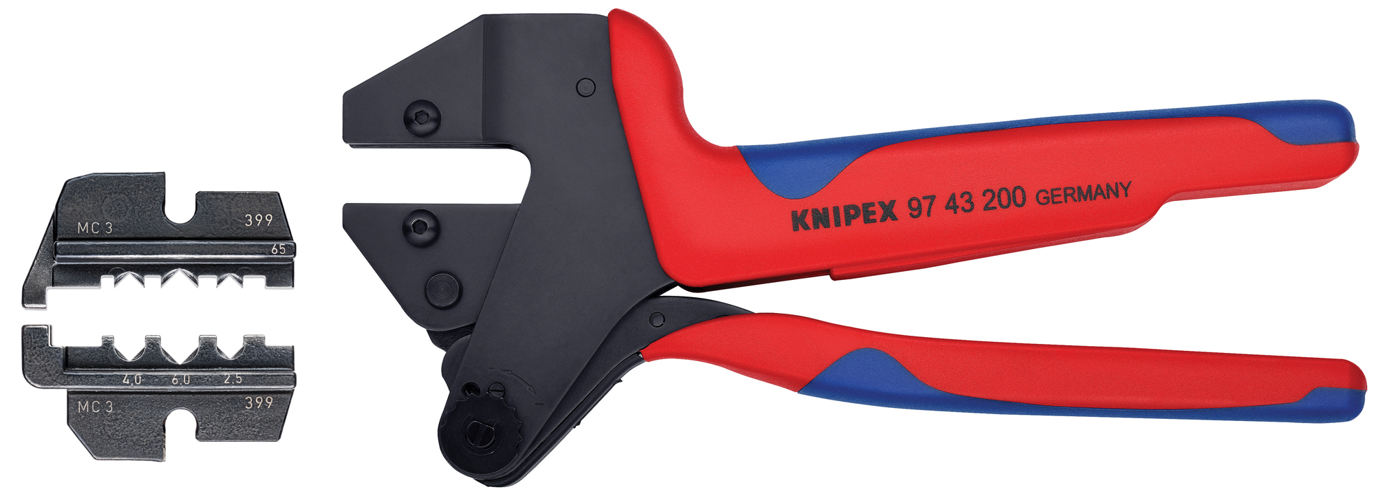Crimp System Pliers (97 43 200) & Crimp Die: Solar Connectors for MC3 Multi Contact (97 49 65) Packaged In A Protective Plastic Case, 10 1/2 in.