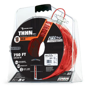 105100903045 PullPro Copper THHN Wire, 10 AWG, Solid, Red, 750 ft