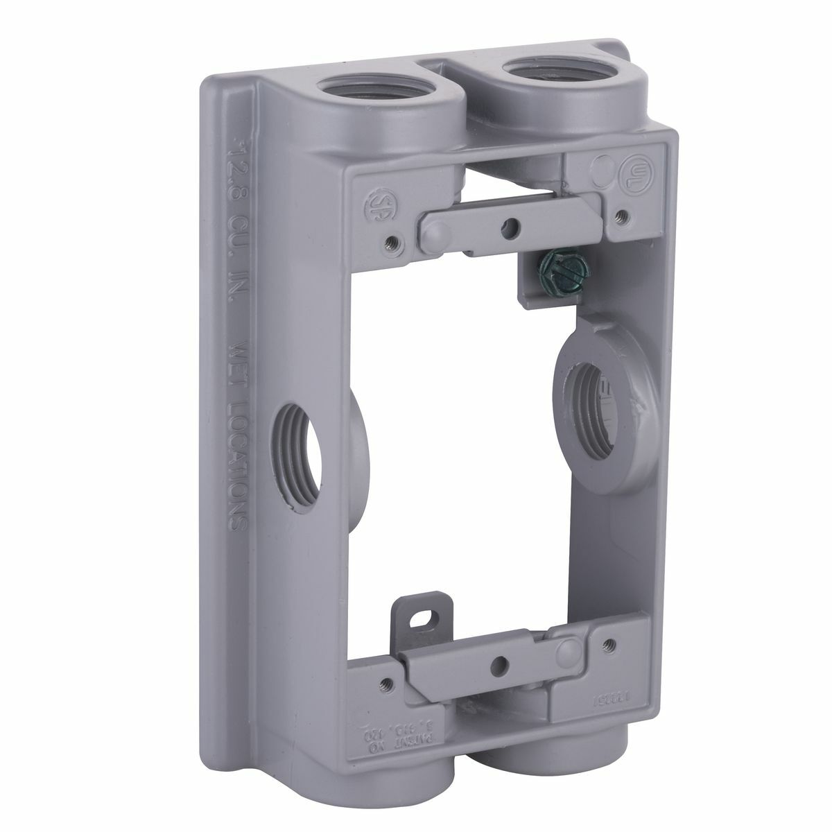1-1/2 In. Deep Swing Arm Extension Adapters with Lugs - TwoThreadedOutlets - 5-1/4 In. x 3-1/2 In., (6) 1/2 In. Outlets