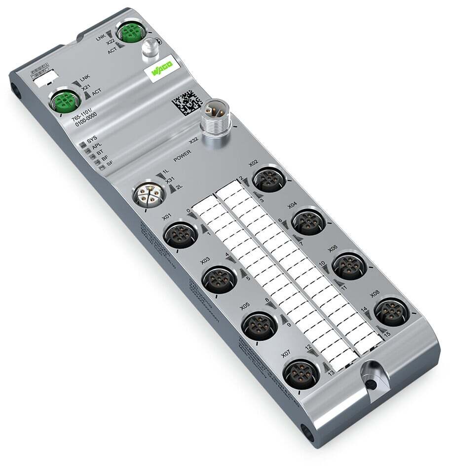 16-channel digital input; EtherNet/IP; 24 VDC; 8xM12 connection; WideLine
