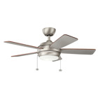 This transitional 42in; Starkk ceiling fan in Brushed Nickel highlights clean, strong lines making a perfect fit for yourdacor.