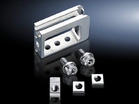 4133000 Quick Assembly Block, For Use With Rail Systems on Enclosure, Die Cast Zinc, Silver