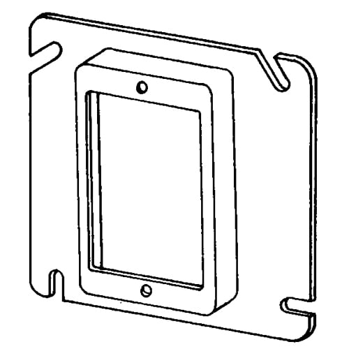 Features:Configuration Single Device, Standard:UL E18095, Material:Steel, Shape:Square, Size:4.6875 X 4.6875 X 0.5IN, Cubic Capacity:4CI