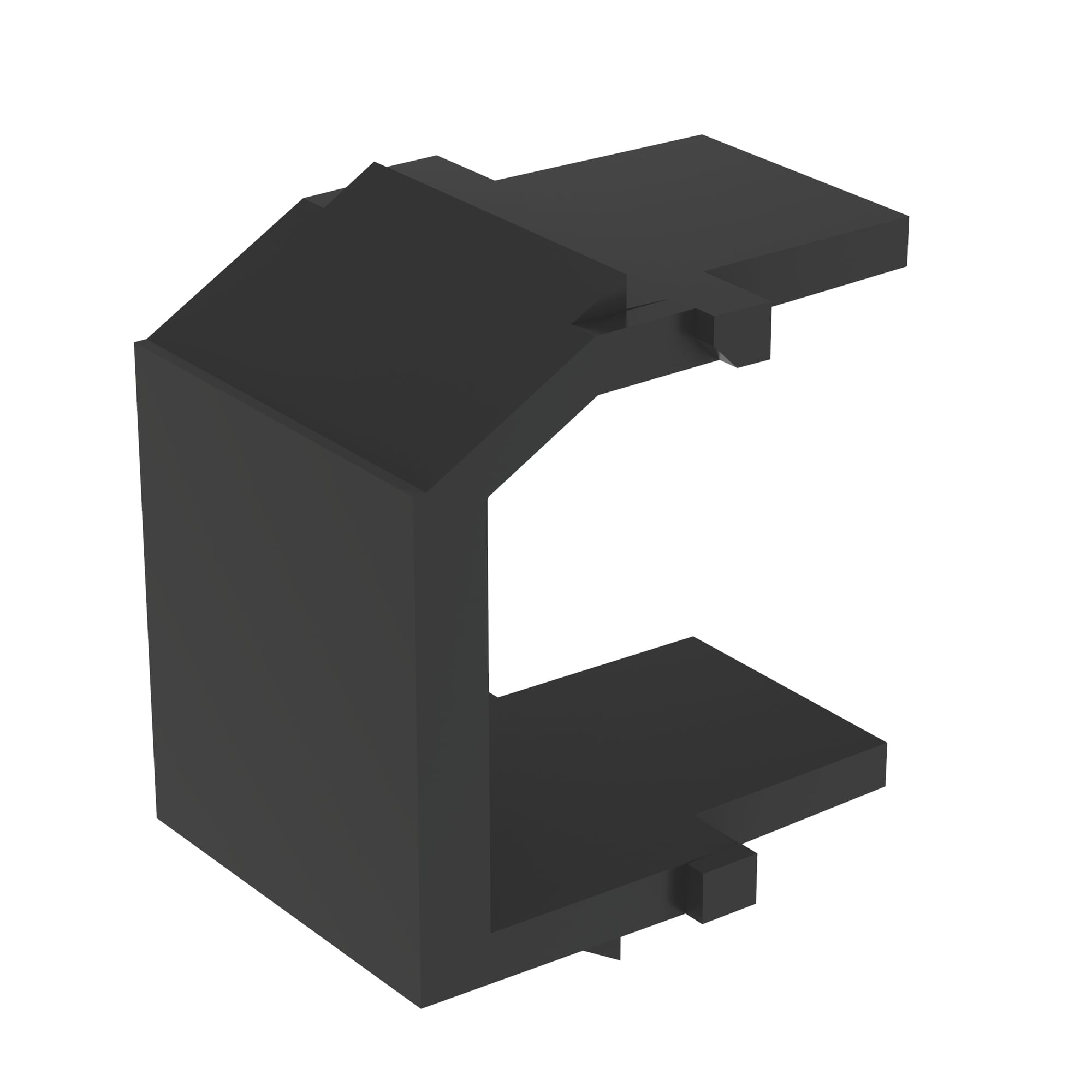 NKBMBL-X NetKey Keystone Blank Module, Snap-Fit Mount, 1 Slot, ABS, Black