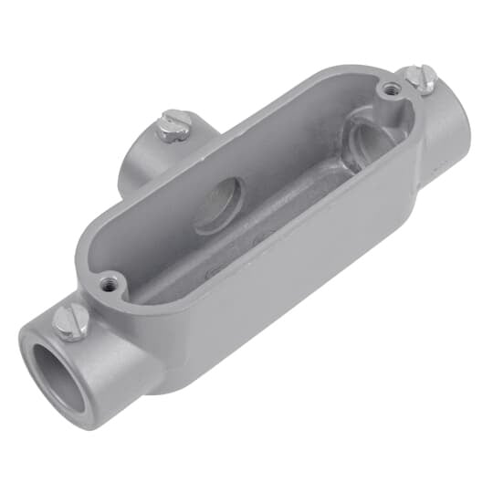 1 inch Set Screw Die Cast Aluminum Conduit Body, T-Style. For Use with EMT Conduit.