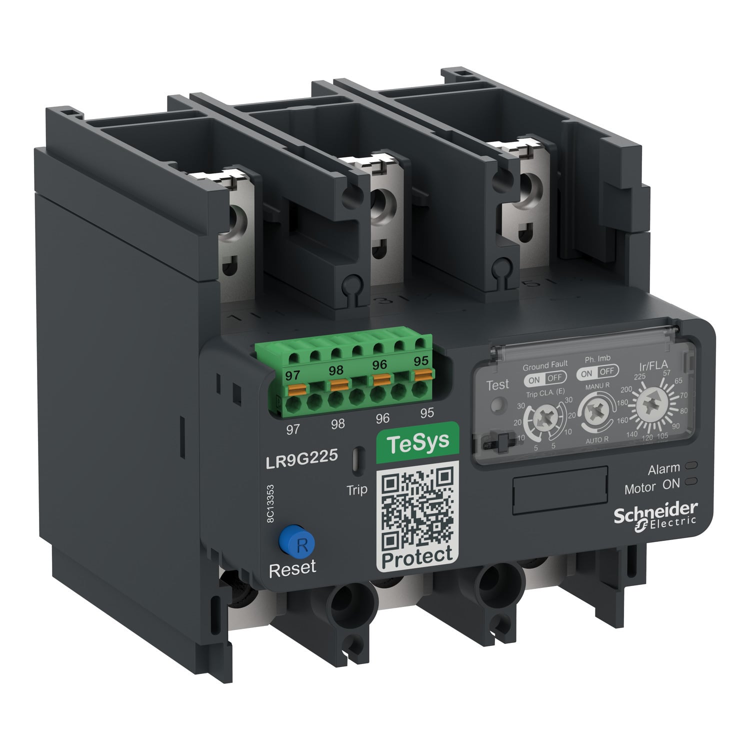 Electronic thermal overload relay,TeSys Giga,28-115 A,class 5E-30E,push-in control connection
