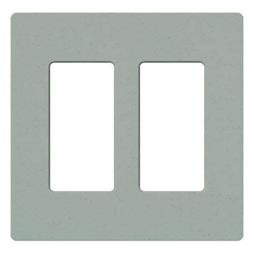 Claro Wallplate, Satin Finish, Two-gang in bluestone