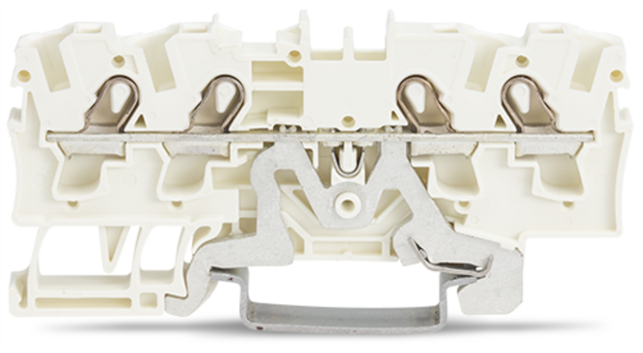 4-conductor shield terminal block; 4 mm; side and center marking; for DIN-rail 35 x 15 and 35 x 7.5; Push-in CAGE CLAMP; 4,00 mm; white