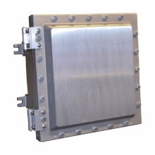 Eaton Crouse-Hinds series ECP enclosure, Rounded cover, 4-5/8" depth, 8" x 12" x 4", Copper-free aluminum, Bolt-on mounting feet