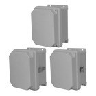 RVJ Raised Opaque Cover Type 4X, 13.32x11.32x5.60, Lt Gray, FRP, HW