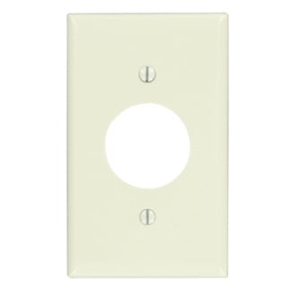 1-Gang Single 1.406 Inch Hole Device Receptacle Wallplate, Standard Size, Thermoset, Device Mount, Light Almond