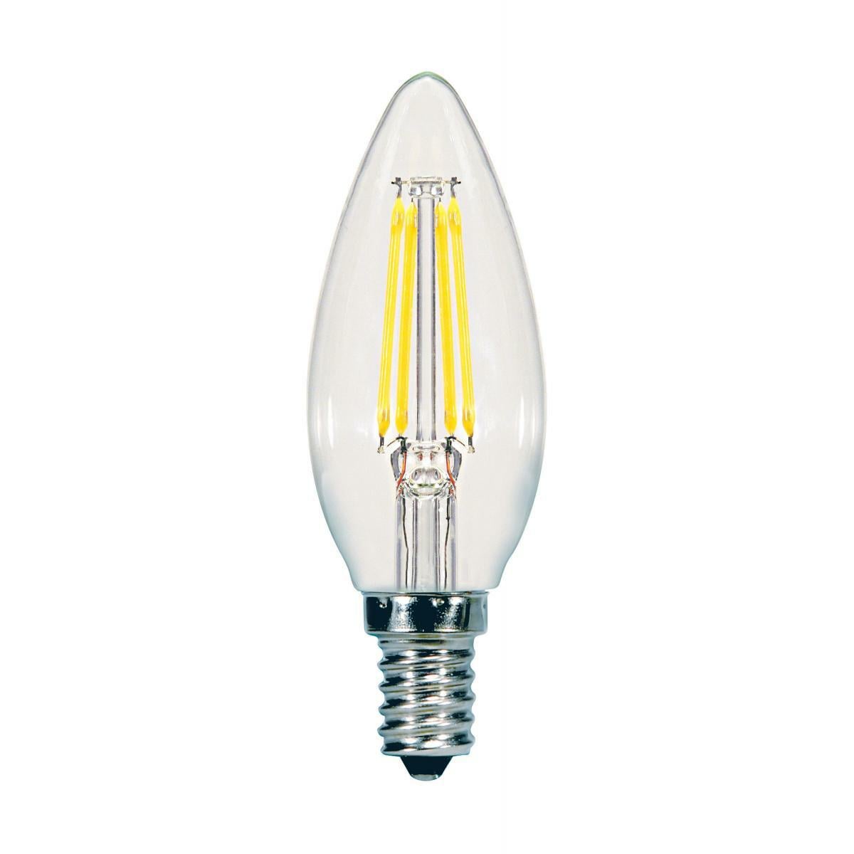 5.5 Watt C11 LED Lamp - Clear Candelabra Base 3000K 500 Lumens 120 Volts