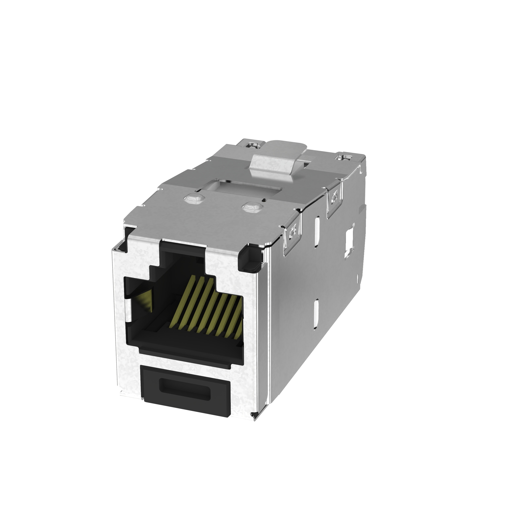 Shielded RJ45 Cat 6A TG Jack Module, Bla